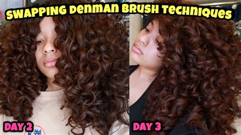HOW TO USE THE DENMAN BRUSH FOR BIG FLUFFY CURLY HAIR | Swapping Techniques (2c/3a/3b curls ...