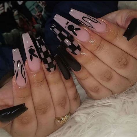 𝗽𝗶𝗻 - @𝗯𝗿𝗮𝘁𝗱𝗲𝘀 🦋 | Acrylic nails coffin short, Long acrylic nails ...