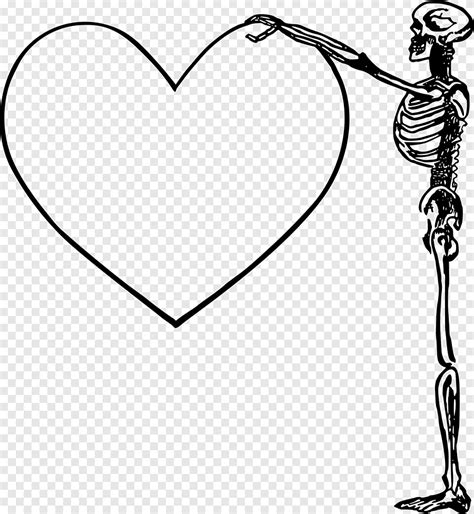 Skeleton, heart, love, copy space, death, dead, bones, scary, spooky ...