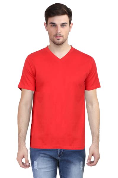 Plain Red V-Neck T-Shirt for Men | Mens tshirts, T shirt, Mens shirts