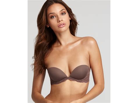 Calvin Klein Underwear Sexy Plunge Strapless Bra in Gray (smoke) | Lyst