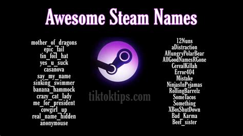 507+ Best Steam (funny Good Cool)Names Ideas for Gamer's - 2022 - Tik ...