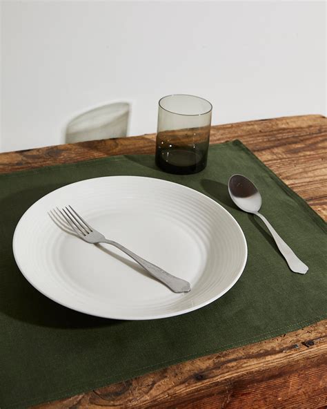 100% Linen Placemats in Olive (Set of Four) – Bed Threads
