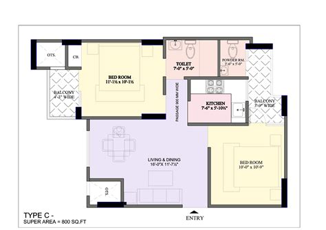 2 Bhk Home Plan | plougonver.com