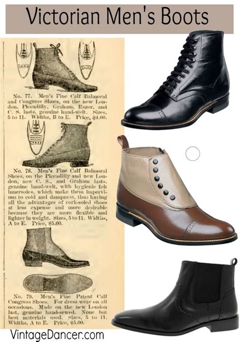 Buy New Men's Victorian Shoes and Boots | Victorian shoes, Victorian boots, Victorian mens fashion