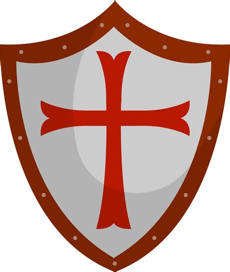 Crusader shield, illustration, vector on white background. 13502473 ...