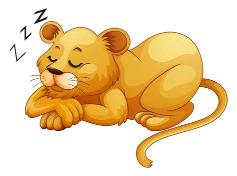 Lion mignon dormant seul 431821 Art vectoriel chez Vecteezy