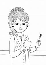 Female Dentist Coloring Page sketch template
