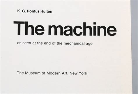 PONTUS HULTÉN, bok, "The Machine as Seen at the End of the Mechanical ...