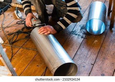 Installation Pipe Flue Stainless Steel Pipe Stock Photo 2102924134 | Shutterstock