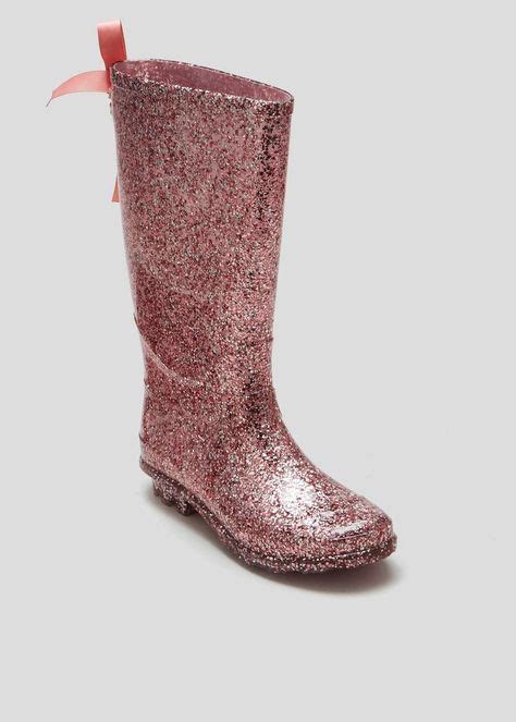 Girls Glitter Wellies (Younger 10 - Older 5) – Pink | Rain boots, Boots, Pink