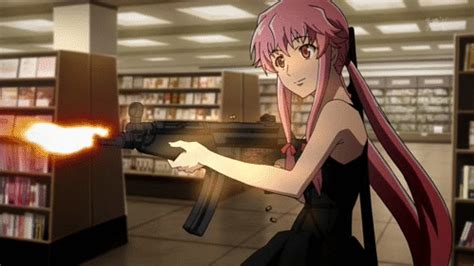 Anime Sniper and Gunner Girl Characters Yuno Gasai Mirai Nikki Future Diary Akise Aru, Gasai ...