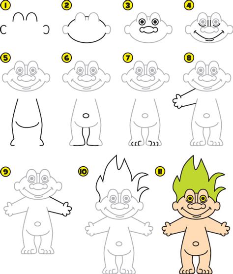 How To Draw a Troll Doll | Kid Scoop