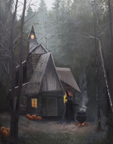 The Witch's Cottage - Print in 2021 | Cottage prints, Witch cottage, Cottage