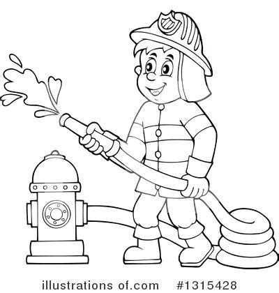 Fireman clipart black and white, Fireman black and white Transparent ...