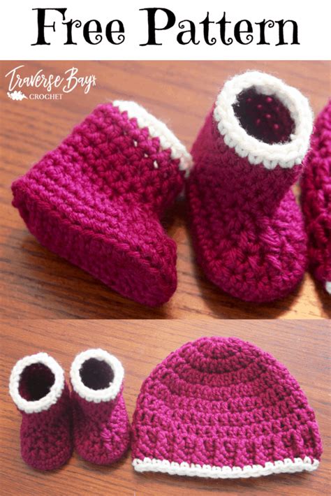 50 min crochet baby booties - Traversebaycrochet.com