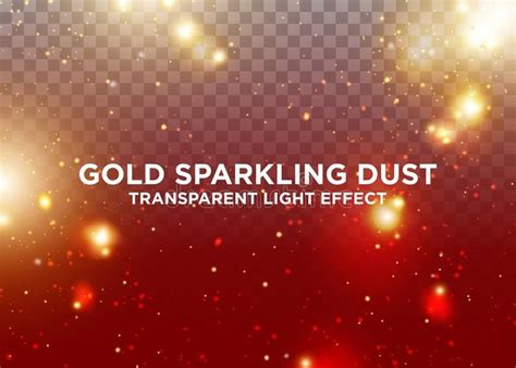 Transparent Light Effect. Gold Sparkling Dust. Design Element For ...