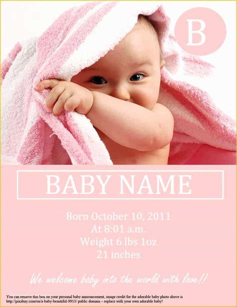 Free Baby Announcement Templates Of 46 Birth Announcement Templates ...