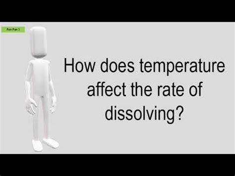 How Does Temperature Affect The Rate Of Dissolving? - YouTube