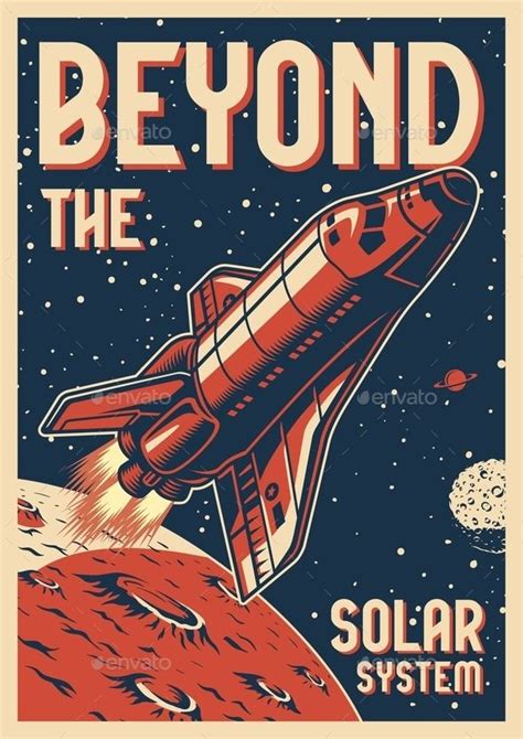 Vintage Space Colorful Poster | Retro space posters, Poster vintage retro, Vintage poster design