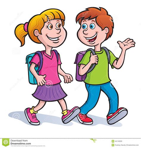 Children Walking Clipart | Free download on ClipArtMag