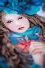 Lanarte counted cross stitch kit "Blue Flowers Girl", 38x32cm, DIY 5413480874736 | eBay