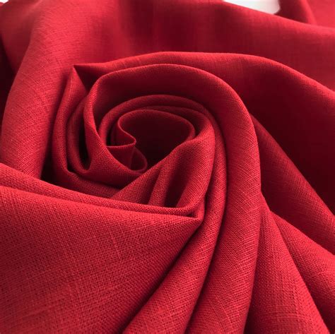 Red Linen Fabric 100% Linen fabric Pure linen fabric | Etsy
