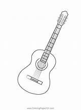 Guitar For Coloring Pages sketch template