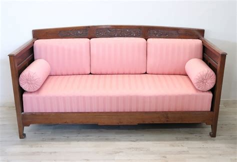 Carved Oak Wood Sofa, 1920s | #214098