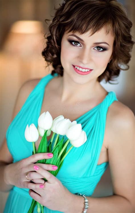 Attractive Girl Tulips Hands Over Beige Background Stock Photos - Free & Royalty-Free Stock ...