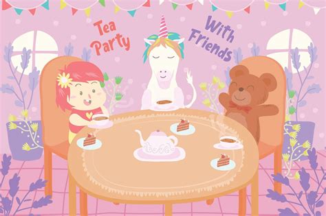 Tea Party - Vector Illustration | Vector illustration, Illustration ...