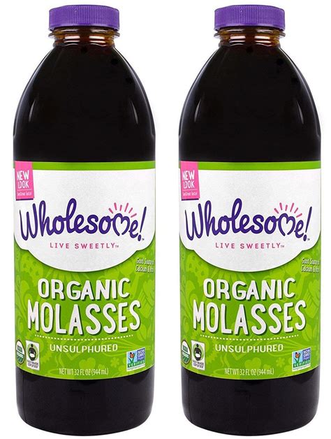 Wholesome Sweeteners Unsulphured Organic Molasses, Pack of 2 x 32 fl oz. - FREE Shipping - Whole ...