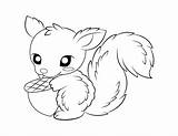 Printable Adorable Squirrel Coloring Page sketch template