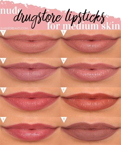 6 Nude Drugstore Lipsticks for Medium Skin | Slashed Beauty | Skin lipstick shades, Lipstick for ...