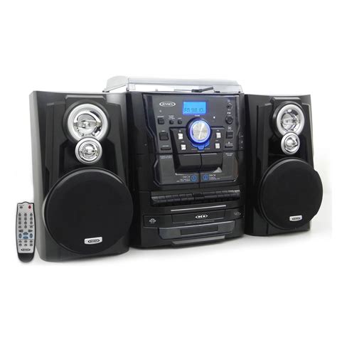 Jensen Bluetooth 3 Speed Stereo Turntable 3 CD Changer Music System ...