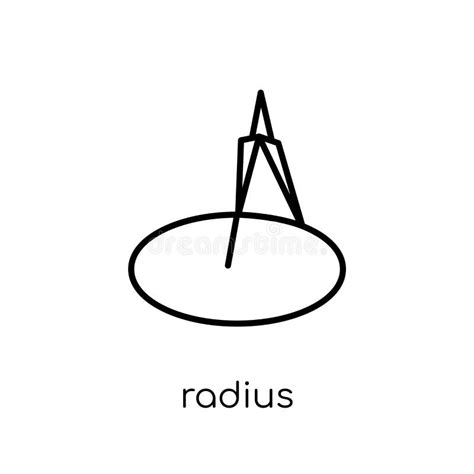 Outline Radius Of Circle Vector Icon. Isolated Black Simple Line Element Illustration From ...