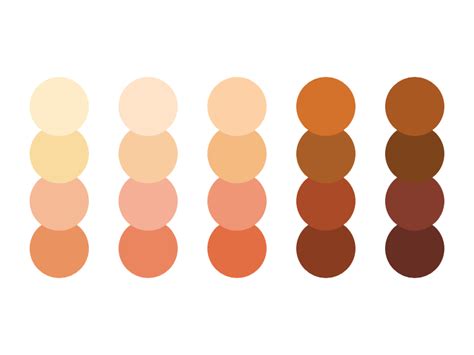 Skin Tones Color Palette Swatches, Procreate Skin Tone, Chart, Colours For Drawing Skin Digital ...