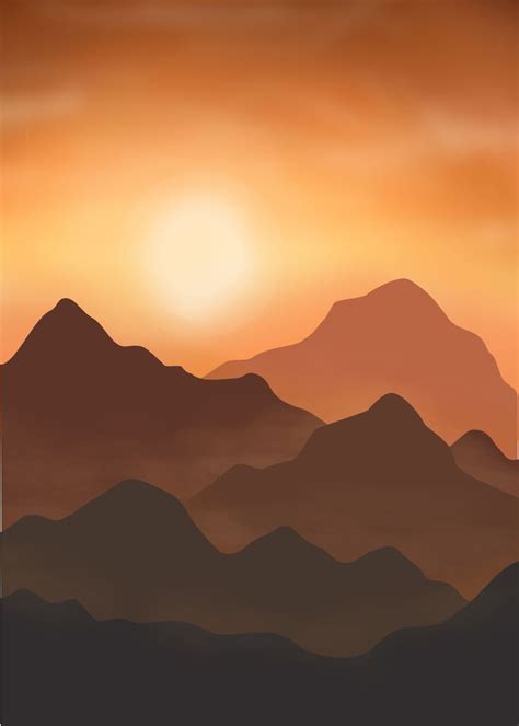 'Mountain Sunset' Poster by Giovanni Poccatutte | Displate