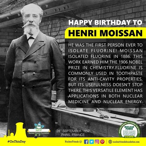 #OnThisDay Happy birthday, Henri Moissan, who was the first person ever to isolate fluorine ...