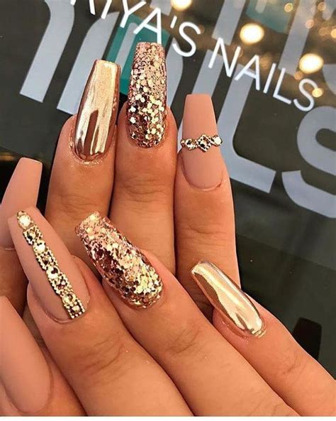 Follow: therealtiaralashea for more pins #coolNailDesigns | Gold nail designs, Golden nails ...