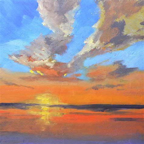 Sunset Painting With Clouds : Sunset Clouds Over the Plains- Abstract ...