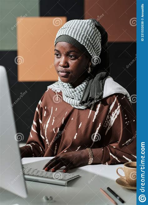 Businesswoman Working on Computer at Office Stock Photo - Image of modern, religion: 231532038