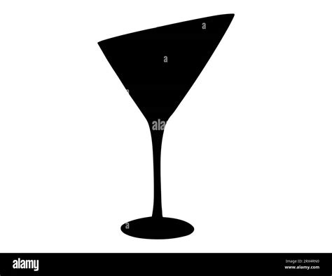 Martini glass silhouette vector art white background Stock Vector Image ...