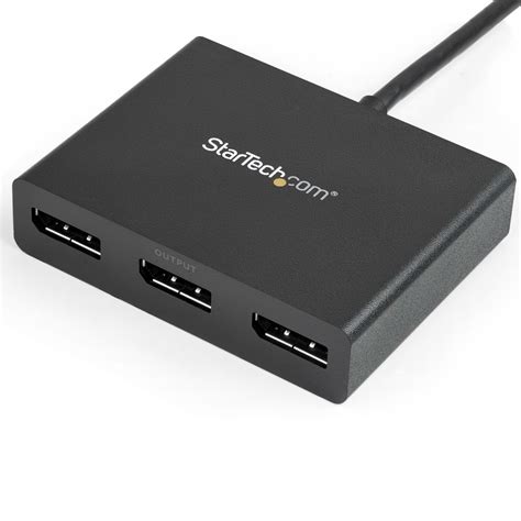 StarTech.com 3-Port Multi Monitor Adapter - Mini DisplayPort to DisplayPort MST Hub, Dual 4K ...