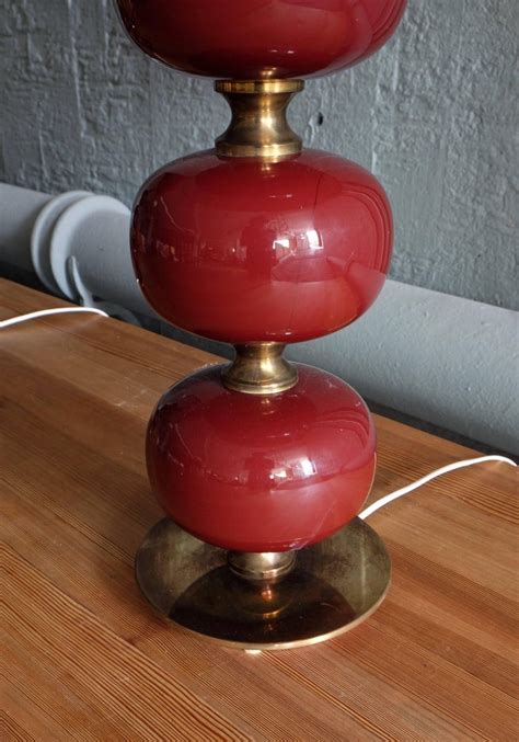 Pair of Swedish Glass and Brass Table Lamps by Tranås Stilarmatur, 1960s For Sale at 1stDibs