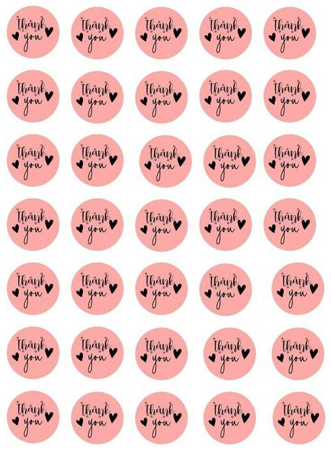 Printable thank you cards thank you circles tags thank you labels thank ...
