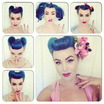 bumper bang with victory rolls pinup hair tutorial | Pinup hair tutorial, Rockabilly hair ...