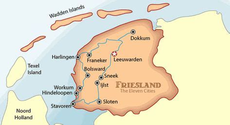 Friesland Eleven Cities Map and Travel Guide | Friesland, Travel guide ...