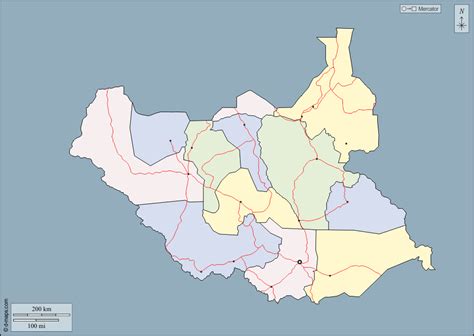 South Sudan free map, free blank map, free outline map, free base map ...