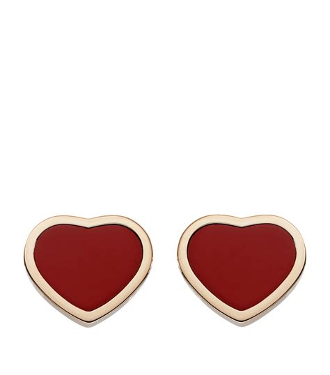 Chopard Rose Gold and Diamond Happy Hearts Stud Earrings | Harrods UK